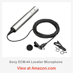 Sony ECM-44B Omni-directional Electret Condenser Lavalier Microphone with  XLR Male